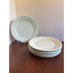 Apilco France Porcelain White Dinner Plates Set of 6 Bistro Style 10.5 Inch